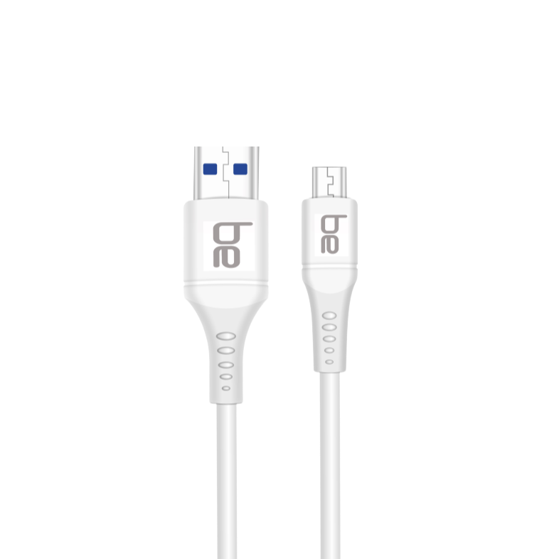 be 5 Amp Micro Fast Charging & Data Sync Cable soft TPE 1 Meter [White]