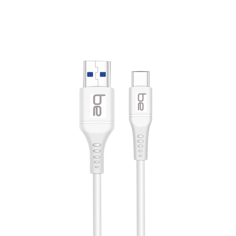 be 5 Amp Type-C Fast Charging & Data Sync Cable soft TPE 1 Meter [White]