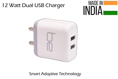 be 12 Watt [2.4 Amp] Dual USB Fast Charger with Type C Cable