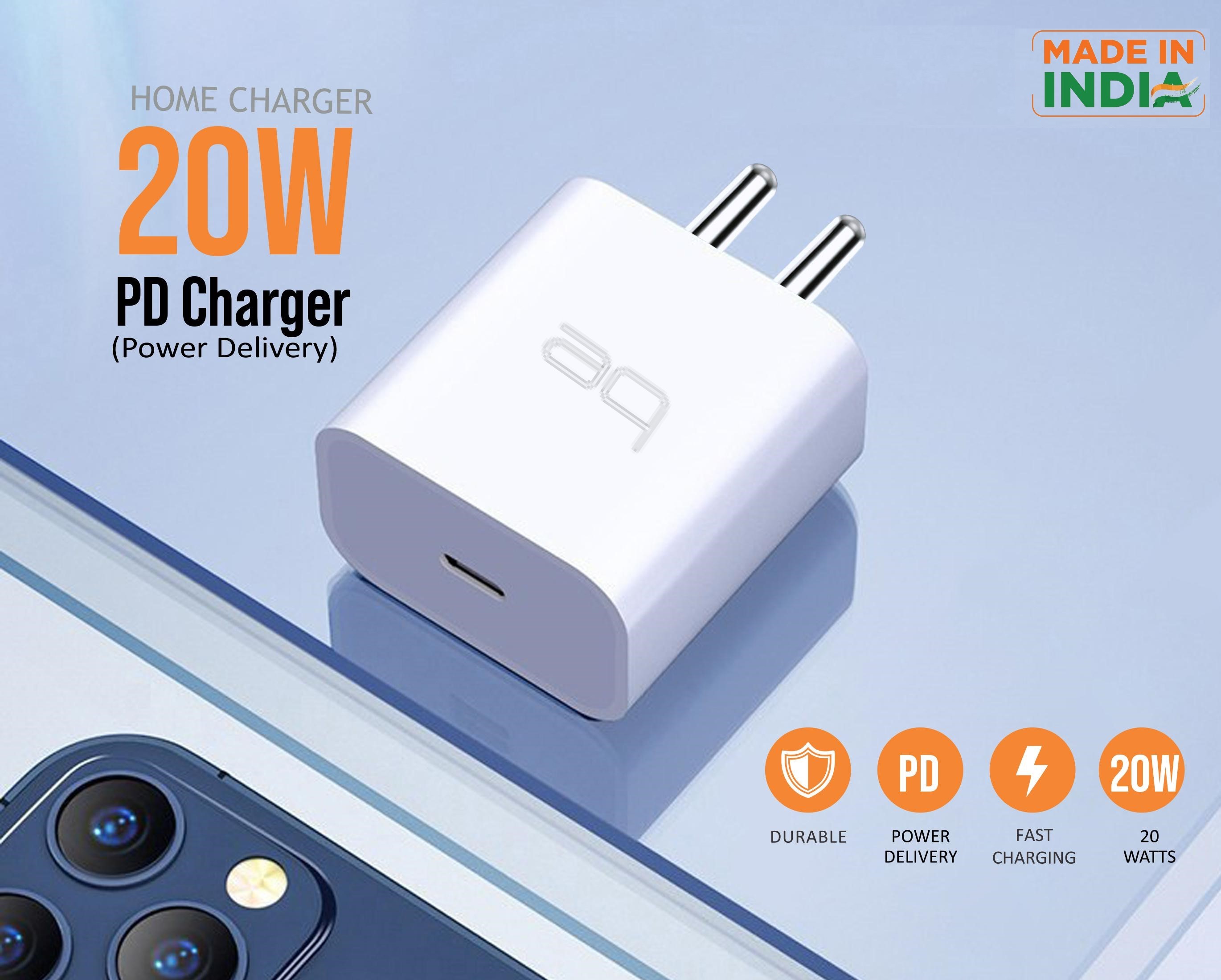 be 20 Watt PD Charger with Type -C to Type - C PD Cable