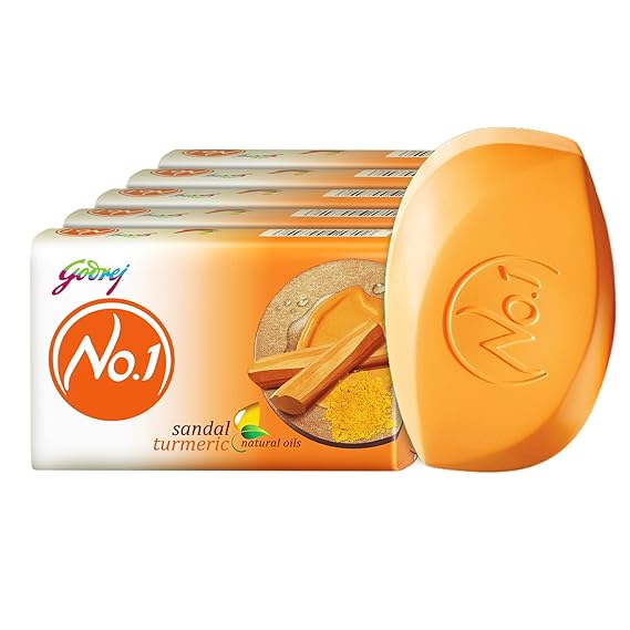 Godrej No.1 Bathing Soap Sandal & Turmeric Combo Pack of 5 (100g each)