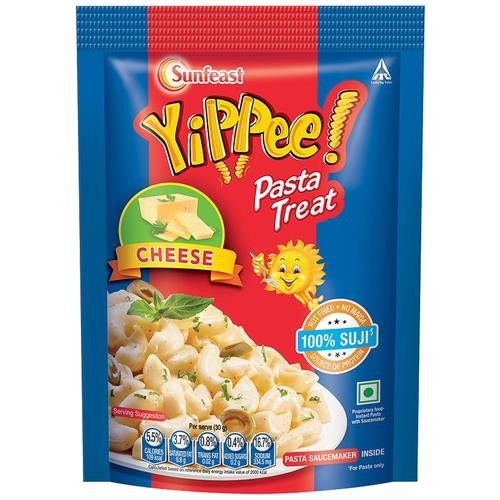 Sunfeast YiPPee! Pasta Treat | Cheesy and Soft Suji, Rawa Pasta | Cheese | 65g pack
