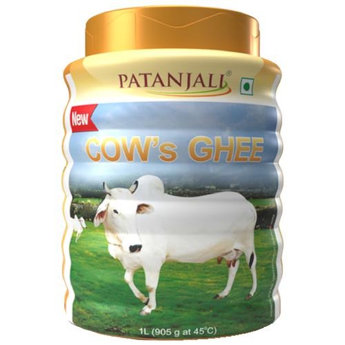 PATANJALI Cow's Ghee, Danedar, Rich Aroma, Natural & Healthy 1 L Plastic Bottle