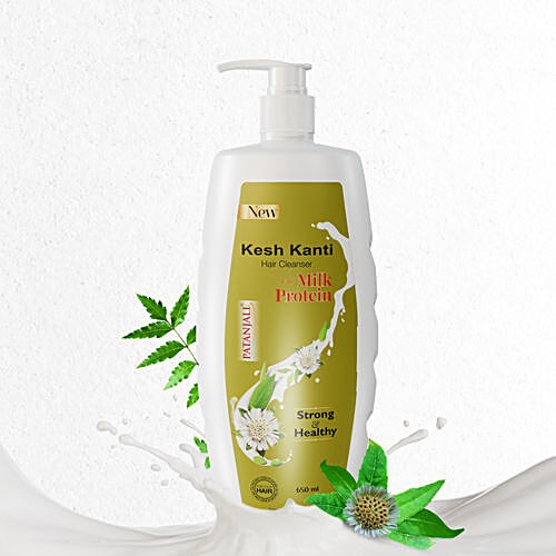 Patanjali Kesh Kanti Milk Protein Hair Cleanser, 650 ml Bottle
