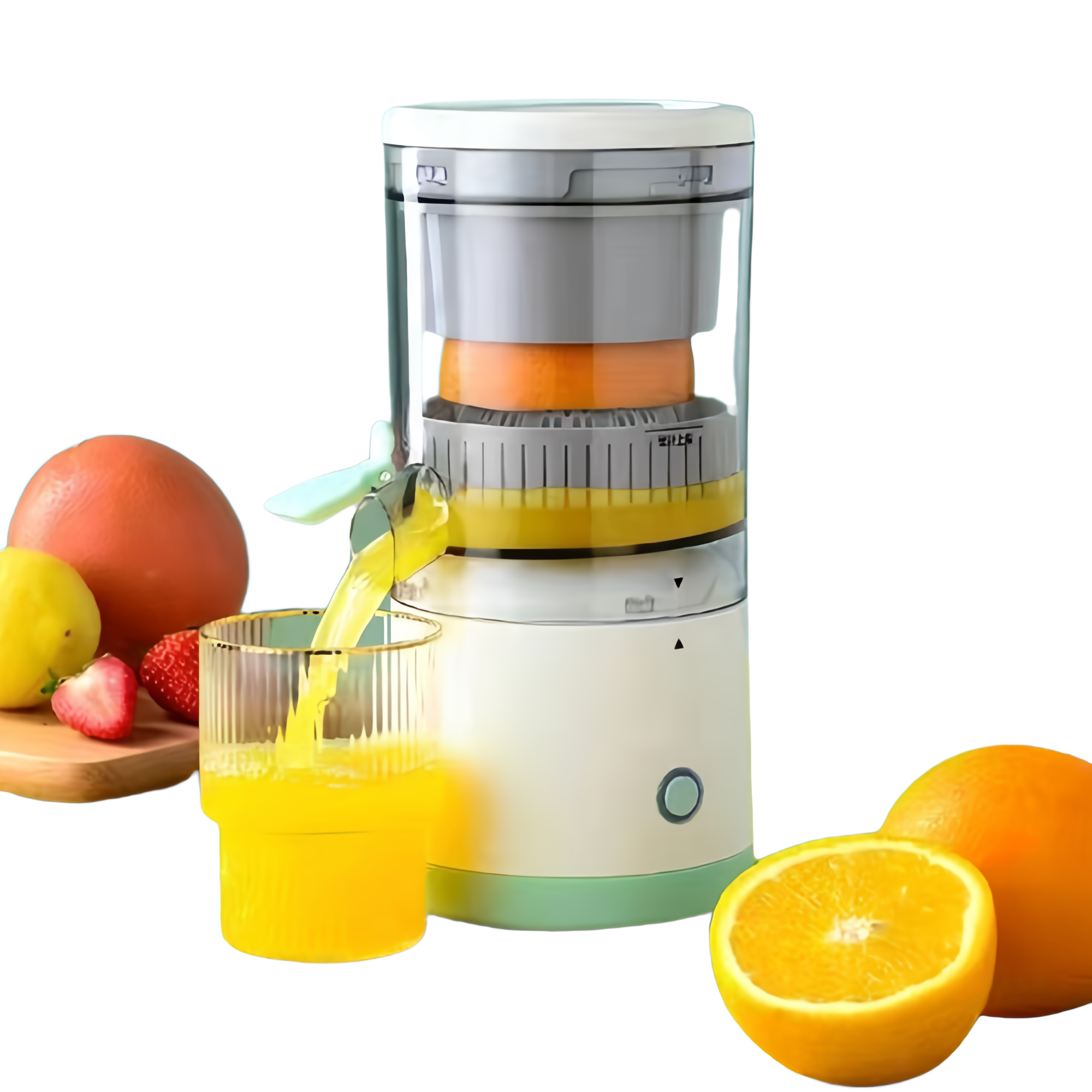 Portable Wireless Rechargeable Fruit Squeezer Electric Juicer for Mosambi, Oranges, Lemons, and More fruit