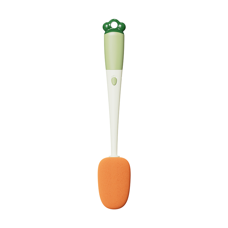 Carrot Shape 3-in-1 Multi-functional Cup Brush: Long Handle Sponge Brush for Water Bottle, Cup, and Cap Gap Cleaning