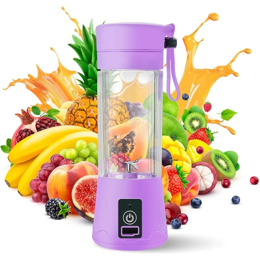 Compact Portable USB Rechargeable Blender Mixer 380ml Multipurpose Juicer Extractor with Egg Whisk, Food Cutter Function