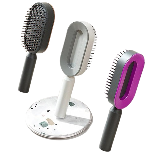 Advanced Self-Cleaning Hairbrush with 3D Air Cushion Massager and Anti-Static Comb - Women's Hair Styling Solution