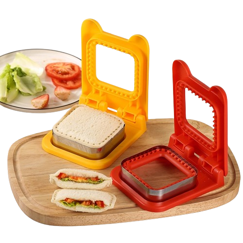 Stainless Steel Square Sandwich Mould with Hand Guards - Premium Baking Tool for Toast Pocket Sandwiches