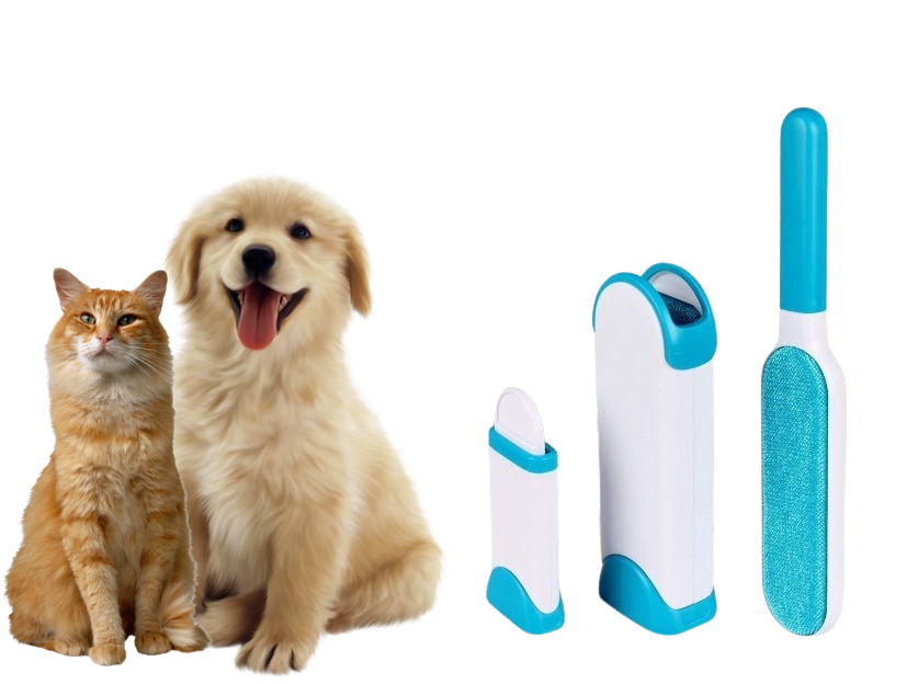 Reusable Pet Hair Remover Lint Roller Brush - Double-Sided Electrostatic Cleaner for Clothes, Sofa, and Bed - Perfect for Cat & Dog Fur