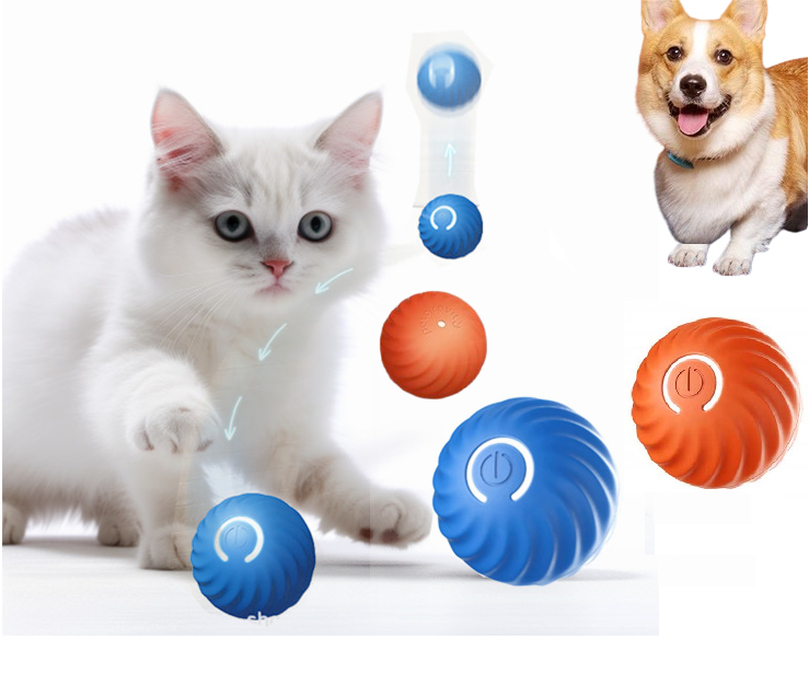 Electronic USB Rechargeable Smart Interactive Pet Toy Ball - Automatic Jumping & Rolling Gravity Ball for Dogs and Cats