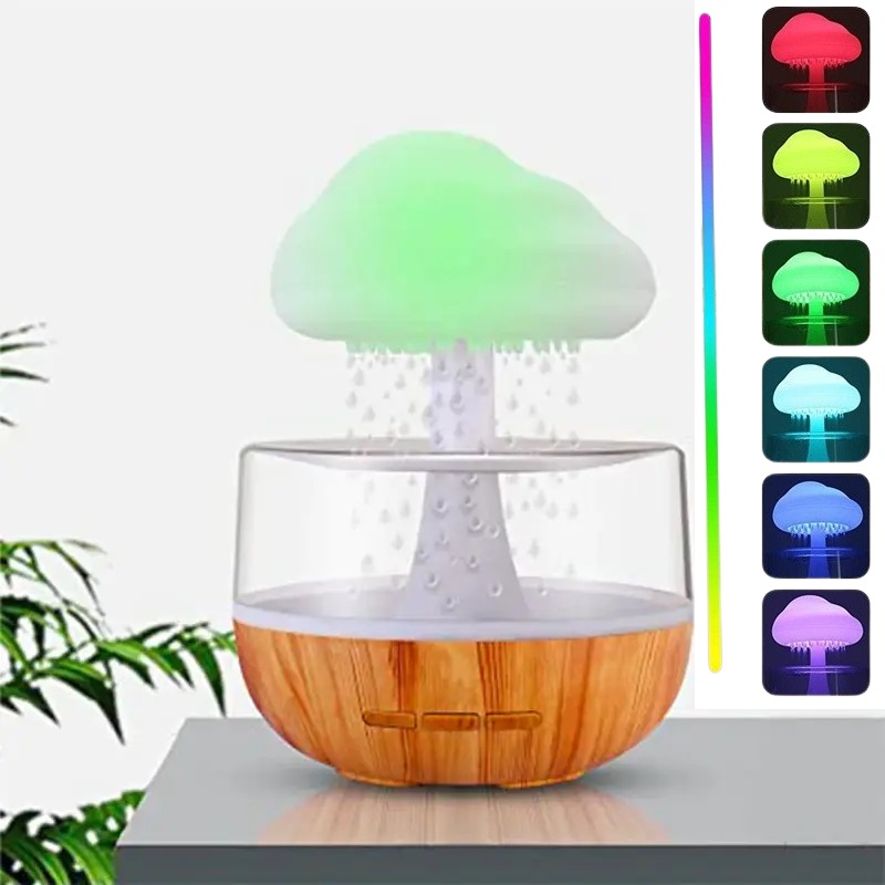 Portable Cordless Aroma Humidifier & Cloud Diffuser with 7-Color LED Lights and Built-In Battery