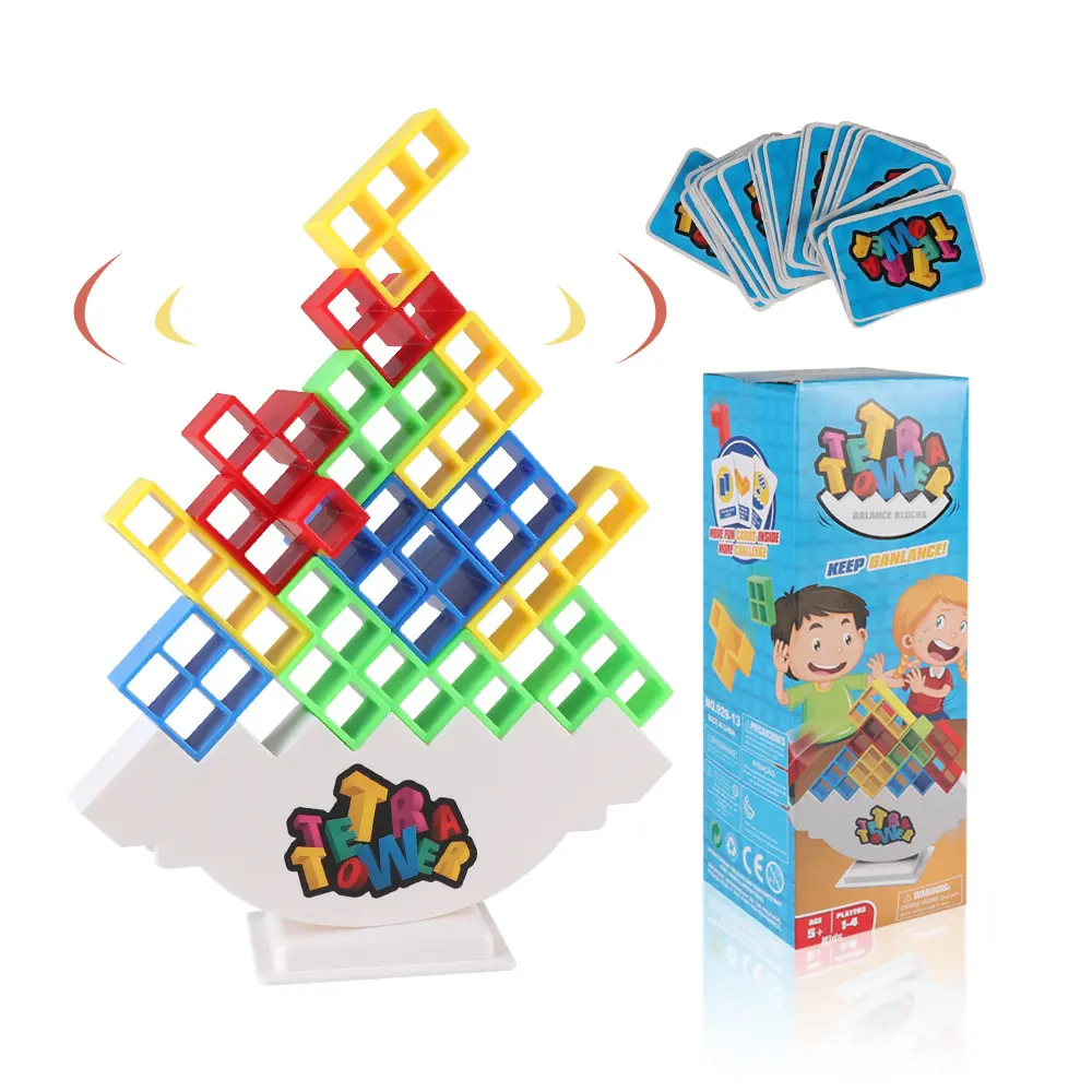 Interactive Educational Tetras Tower: Kids' Stacking & Building Puzzle Game - 16-pcs Toy Set