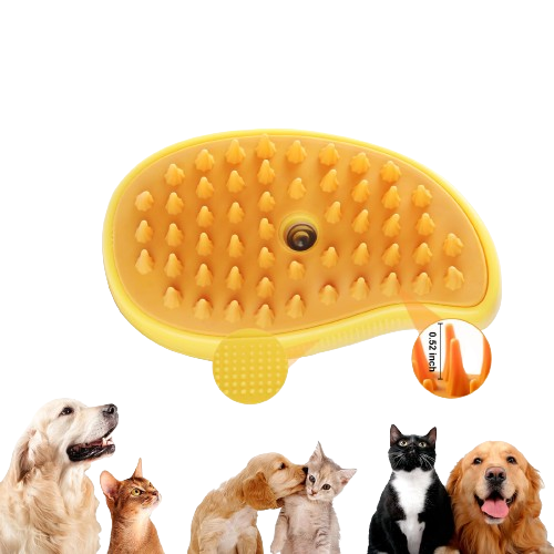 3-in-1 Pet Grooming Comb | Self-Cleaning Brush for Dogs & Cats | Massage & Steam Feature Included