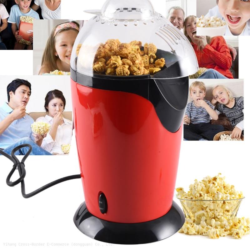 Compact Electric Hot Air Popcorn Maker - Oil-Free, Automatic, Portable Home Popcorn Machine