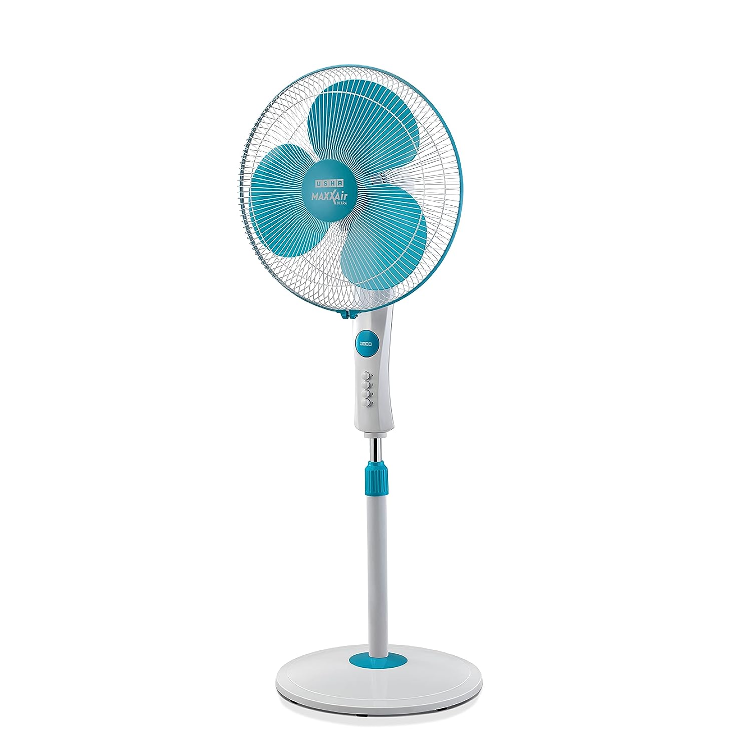 USHA Maxx Ultra Air 400mm Pedestal (Tower) Fan - Powerful Oscillating Fan in Light Blue