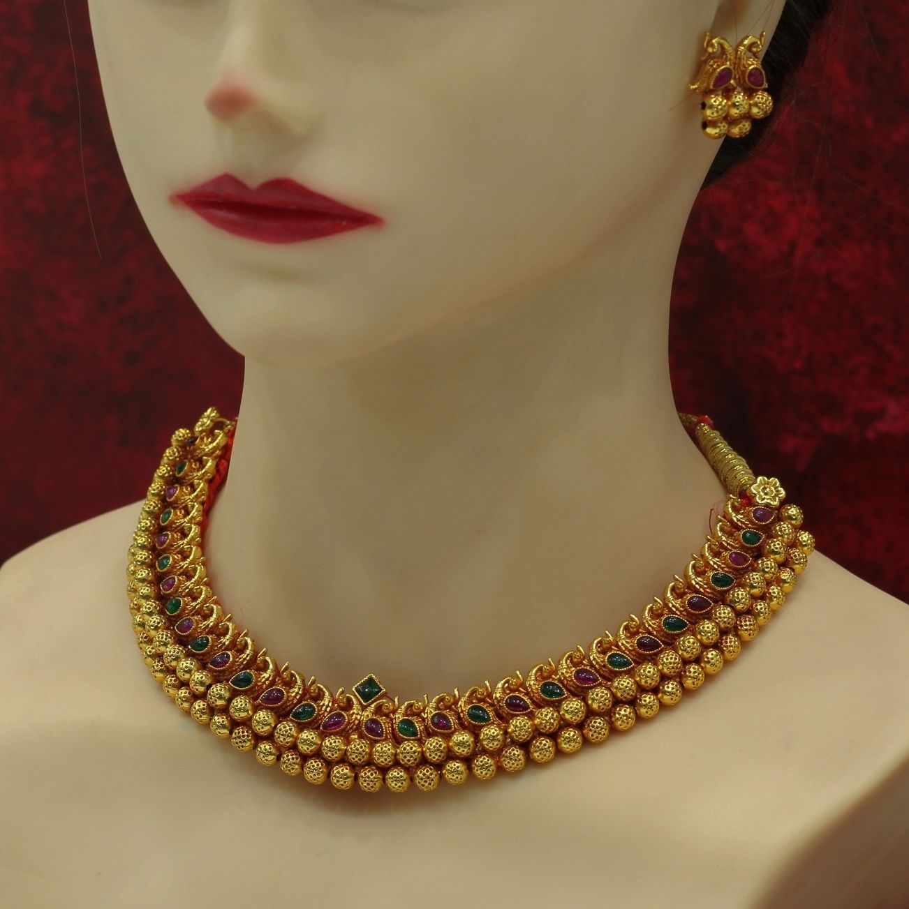 Brass Golden Maharastrain Jewellery Thushi