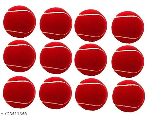 Tennis Ball for Cricket & Pets Activity, Pack of 12 (Red)