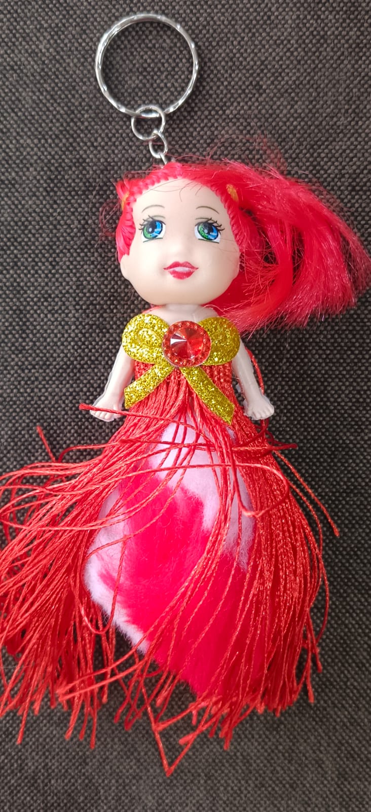 Handmade Baby Doll with magenta Frock