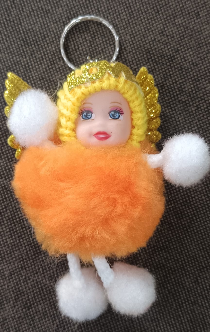 Handmade Baby Doll with Orange Frock