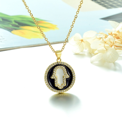 Hamsa Necklace - Black