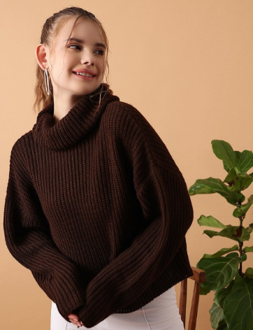 turtle neck brown 