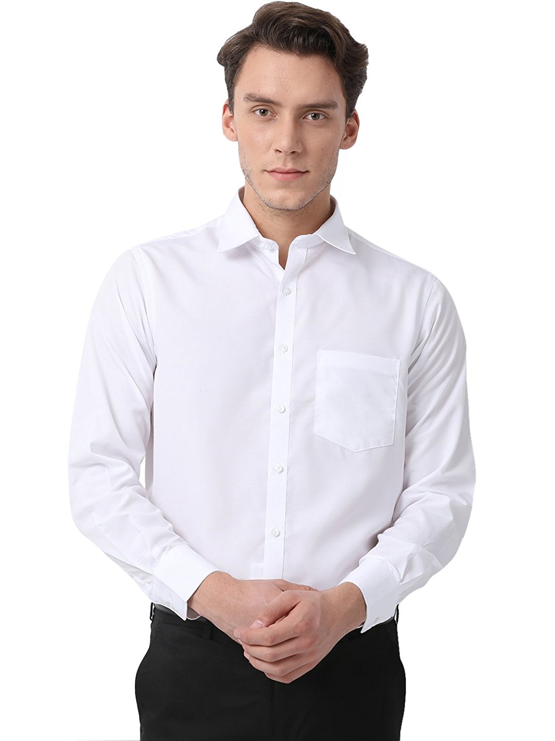 Pan American White Formal Shirts for Men's Black Color Formal Shirts