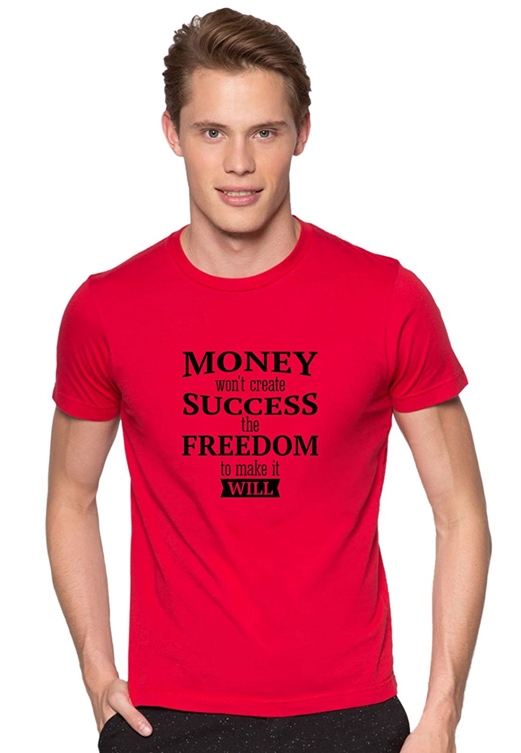 DOUBLE F ROUND NECK HALF SLEEVE MONEY SUCCESS FREEDOM WITH 09 COLORS PRINTED T-SHIRTS FOR MEN  