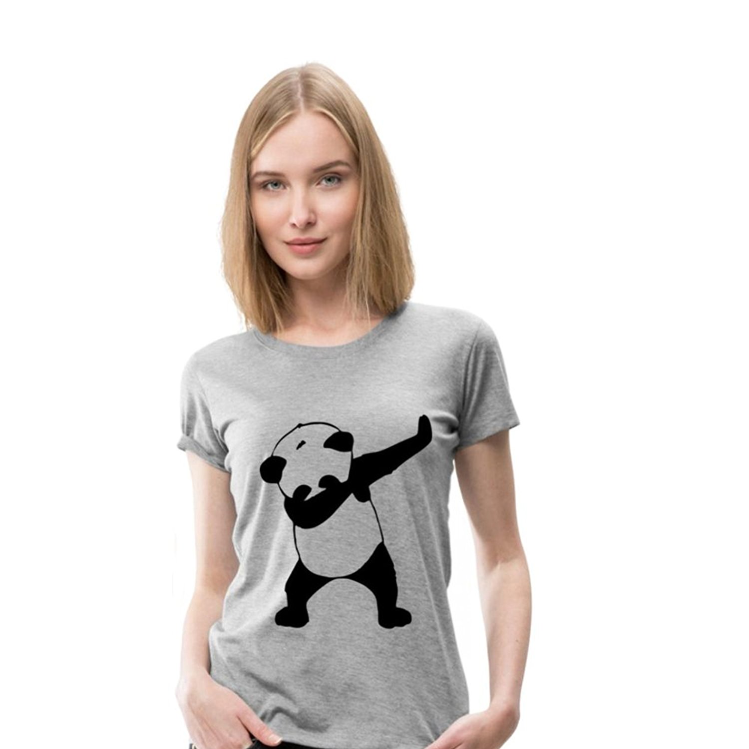 Round neck panda print t-shirts for woman and men's