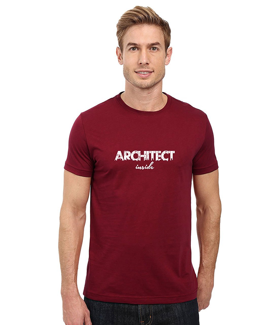 DOUBLE F ROUND NECK HALF SLEEVE ARCHITECT INSIDE WITH 08 COLORS PRINTED T-SHIRT FOR MEN