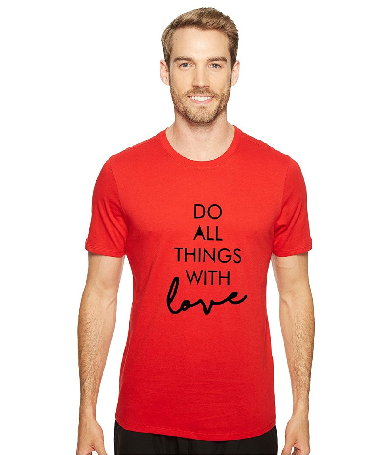 DOUBLE F ROUND NECK HALF SLEEVE DO ALL THING WITH LOVE WITH 07 COLOR PRINTED T-SHIRT FOR MEN