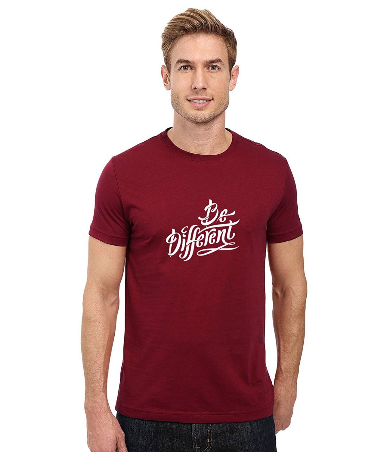 DOUBLE F ROUND NECK HALF SLEEVE BE DIFFERENT WITH 09 COLORS PRINTED T-SHIRT FOR MEN
