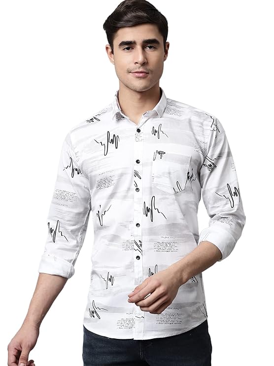 Majestic Man Printed Slim Fit Casual Shirt for Men