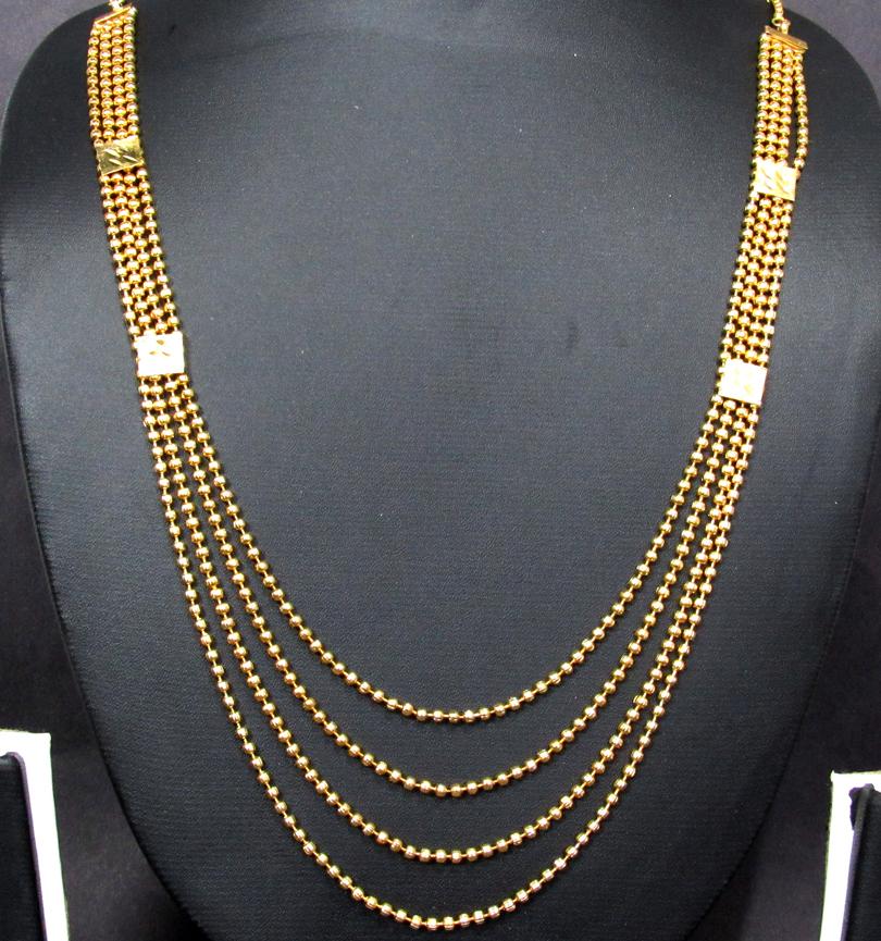 Fully Golden 4 Line Necklace