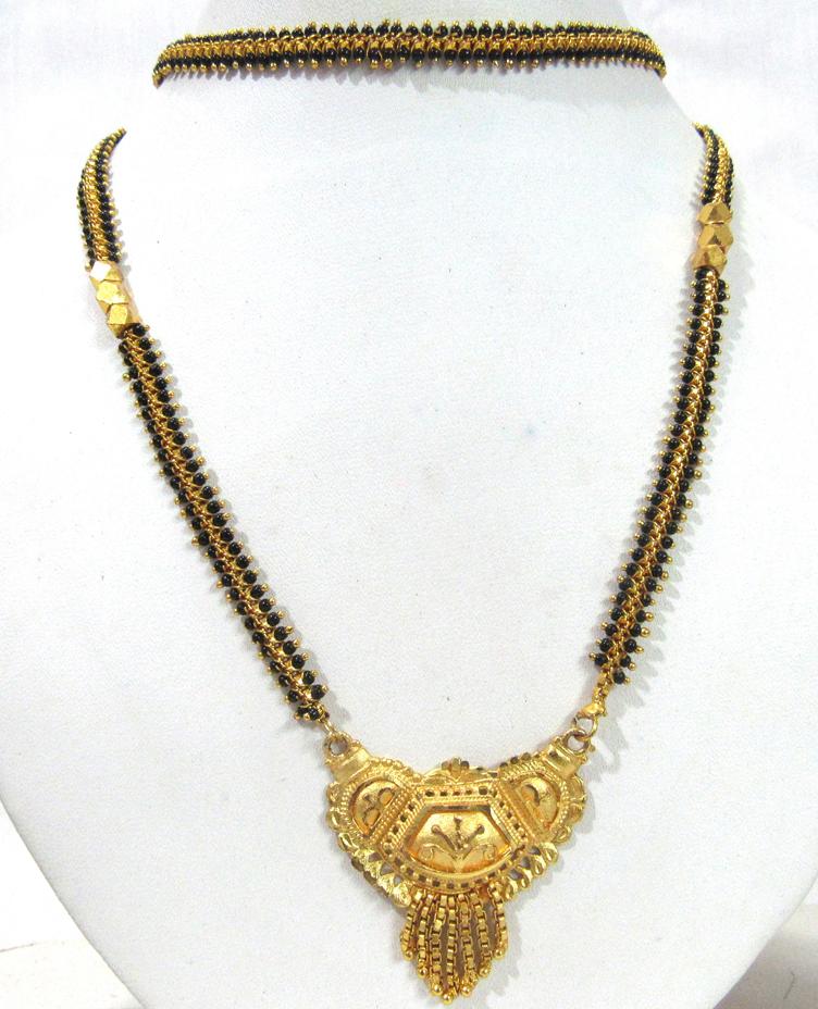 Wow Golden Pendant Long Mangalsutra Necklace