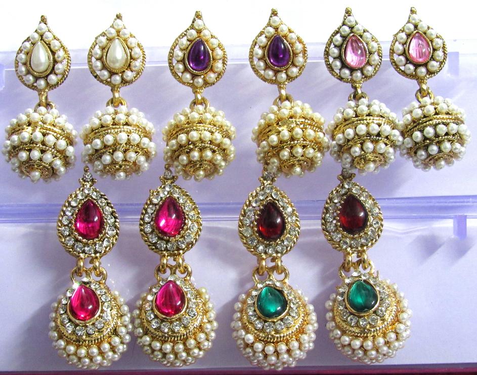 Set of 5 Jhumka Earrings
