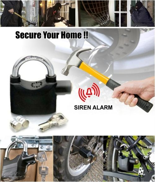 Anti Theft Motion Sensor Alarm Lock for Home, Office and Bikes, Security Lock 