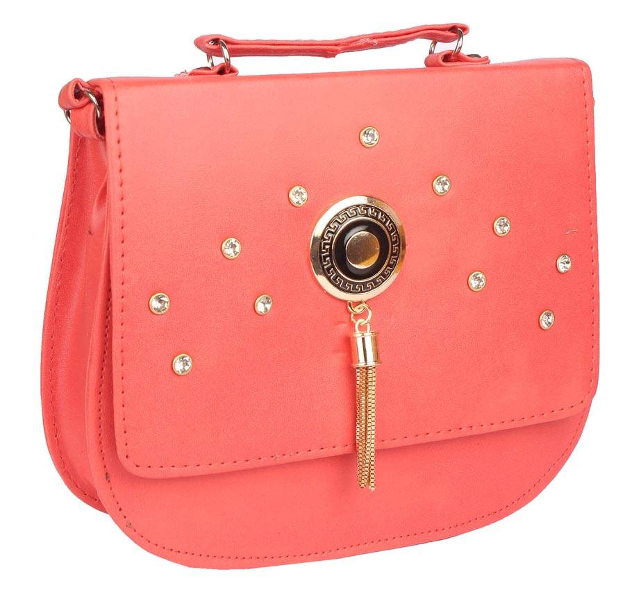 Magnetic Snap Crossbody Bag Faux Leather 