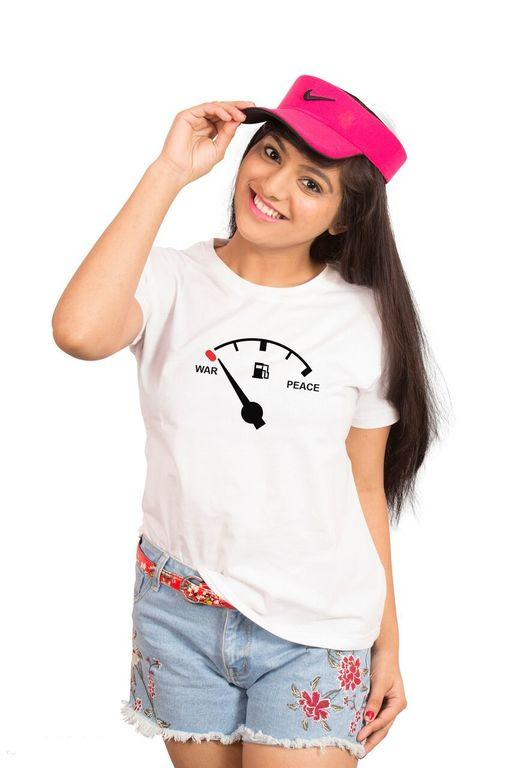 Ladies Dailywear Cotton T-shirts War Peace