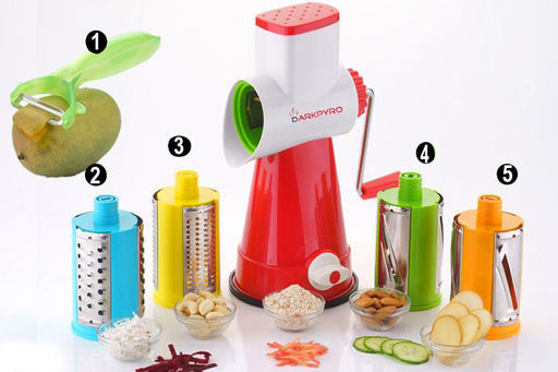 5 in 1 rotary slicer grater & Peeler