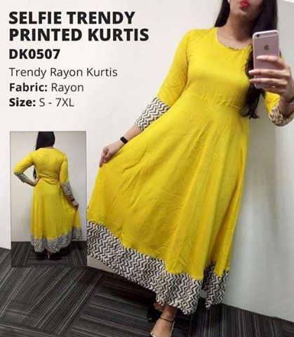 Long Rayon Kurti (PLUS SIZE)