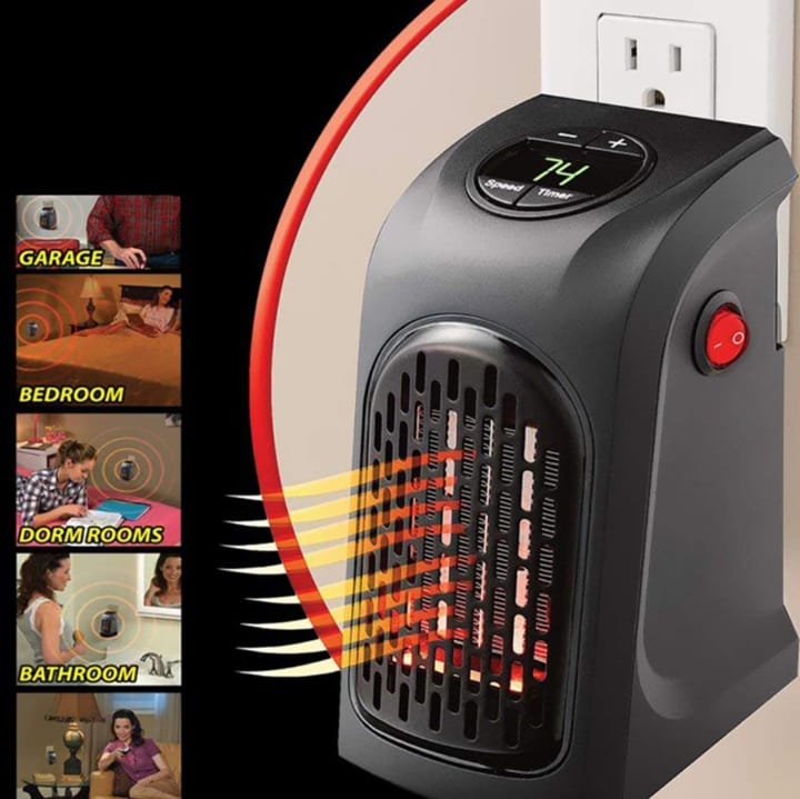 Quick & Easy Heat Anywhere Powerfull 300W Handy Room Heater Handy Heater Fan Room Heater