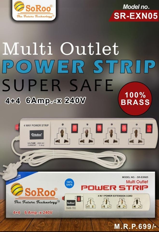 Power Strip Multi Outlet 4+4