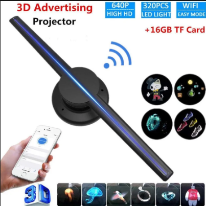 3D 320 LED WIFI HOLOGRAPHIC PROJECTOR DISPLAY FAN HOLOGRAM PLAYER ADVERTISING