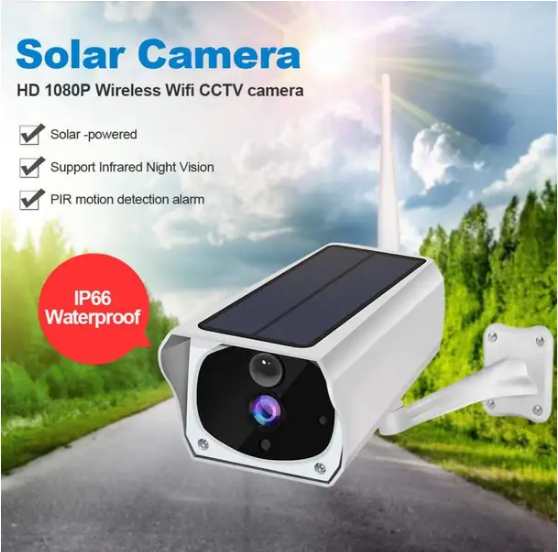 ANYTEK SOLAR POWERED WIRELESS WIFI IP CAMERA 1080P HD INFRARED NIGHT VISION WATERPROOF SECURITY SURVEILLANCE CCTV DUAL POWER SUPPLY LONG STANDBY