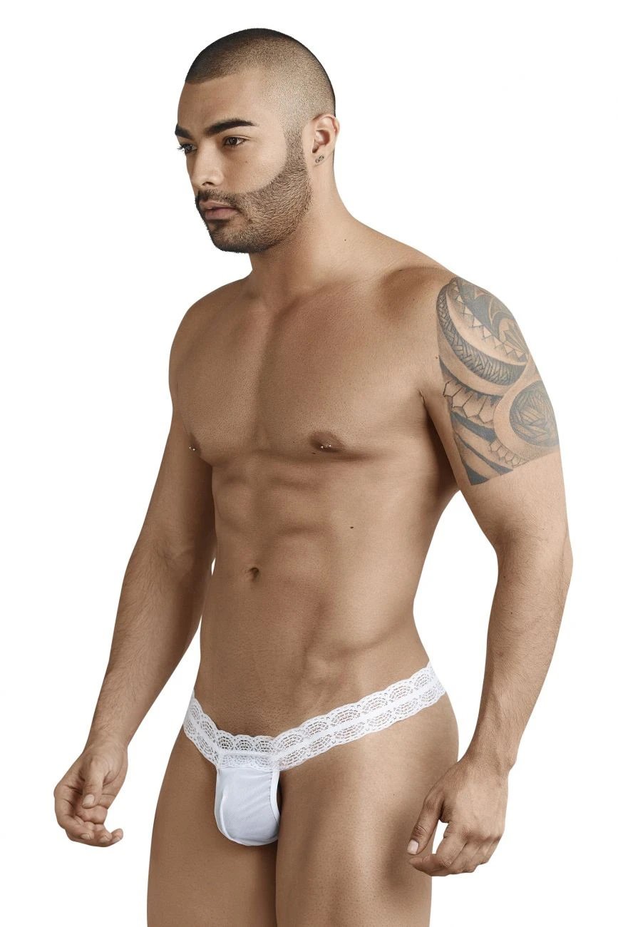 Mens Pearls Floral Lace Underwear Briefs Thong