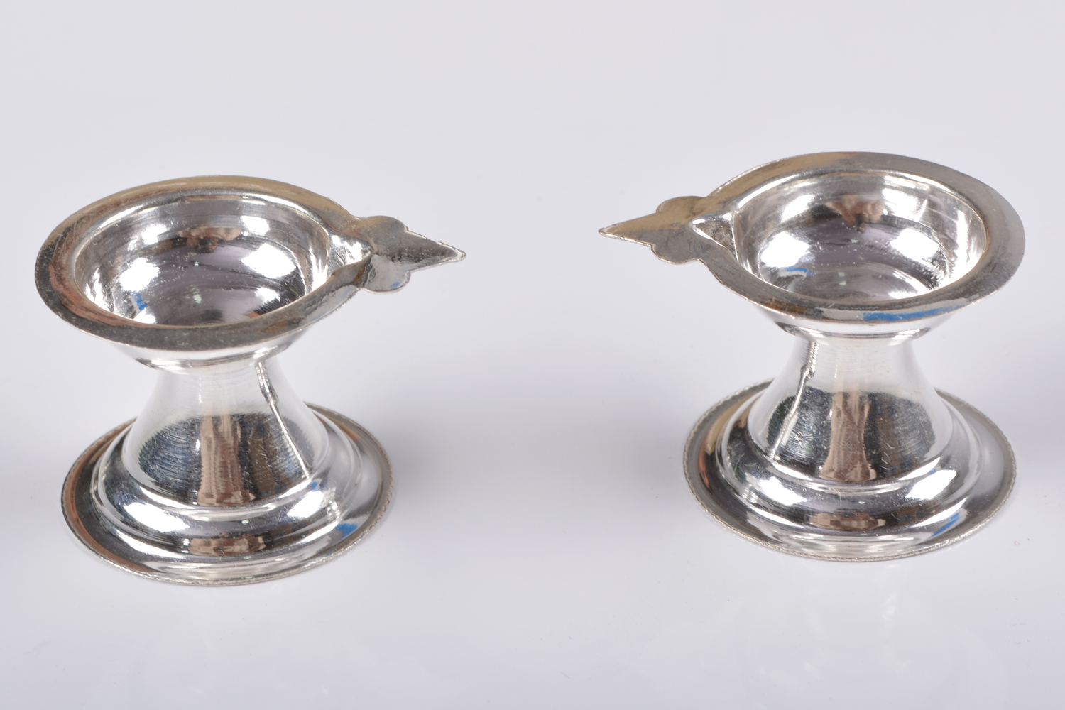 Silverzz Silver One Side Edge Diya(Pack of 2)