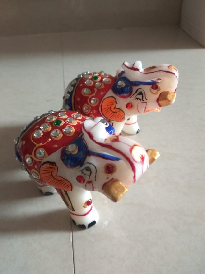 Silverzz Handicraft Marble Elephant