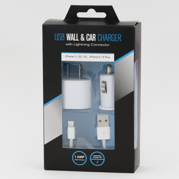 CELL PHONE 3 IN 1 TRAVEL CHARGER IPHONE-5/5S/5C/6/6PLUS