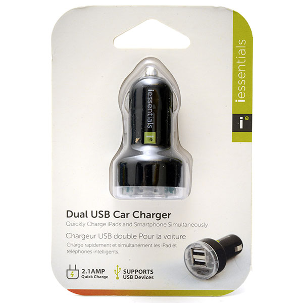 I ESSENTIALS DUAL USB CAR CHARGER 3.1 AMPS #IE-PCP-2UC